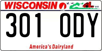 WI license plate 301ODY