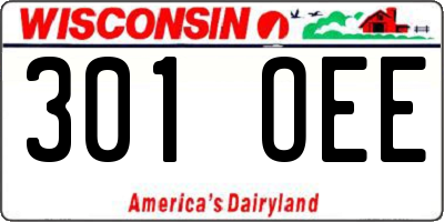 WI license plate 301OEE