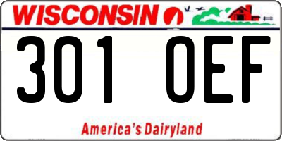 WI license plate 301OEF