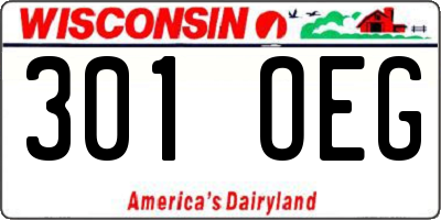 WI license plate 301OEG
