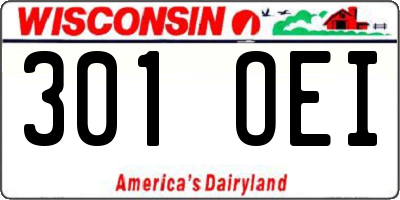 WI license plate 301OEI