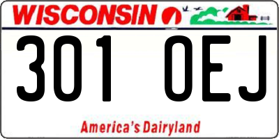 WI license plate 301OEJ