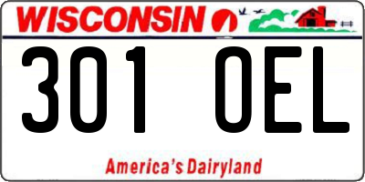 WI license plate 301OEL