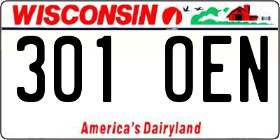 WI license plate 301OEN