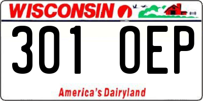WI license plate 301OEP