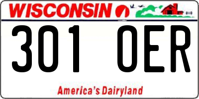 WI license plate 301OER