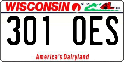 WI license plate 301OES