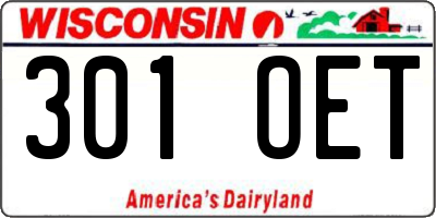 WI license plate 301OET