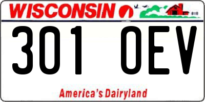 WI license plate 301OEV