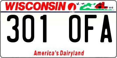 WI license plate 301OFA