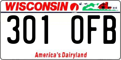 WI license plate 301OFB