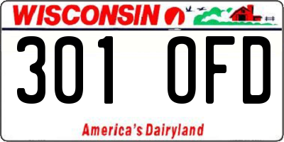 WI license plate 301OFD