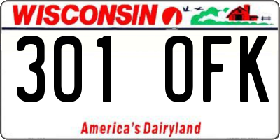 WI license plate 301OFK