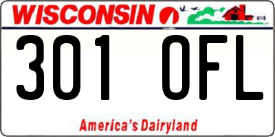 WI license plate 301OFL