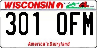WI license plate 301OFM
