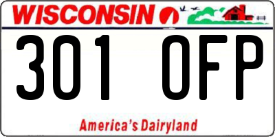 WI license plate 301OFP
