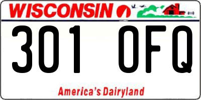 WI license plate 301OFQ