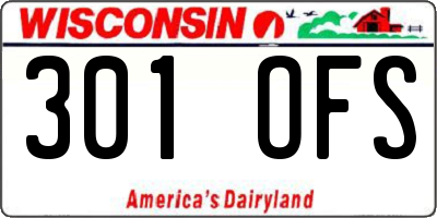 WI license plate 301OFS