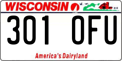 WI license plate 301OFU
