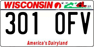 WI license plate 301OFV