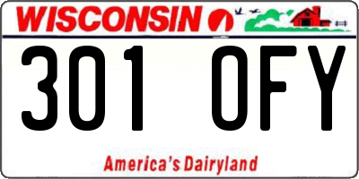 WI license plate 301OFY