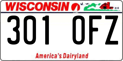 WI license plate 301OFZ