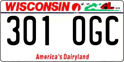 WI license plate 301OGC