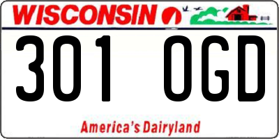 WI license plate 301OGD