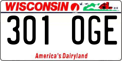 WI license plate 301OGE