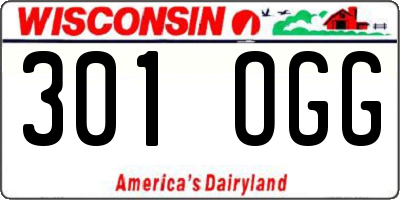 WI license plate 301OGG