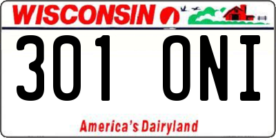 WI license plate 301ONI