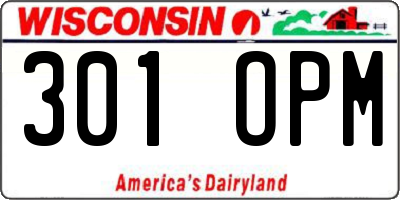WI license plate 301OPM