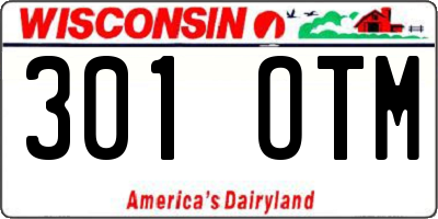 WI license plate 301OTM