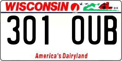 WI license plate 301OUB