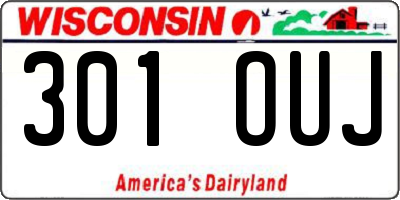 WI license plate 301OUJ