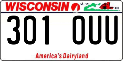 WI license plate 301OUU