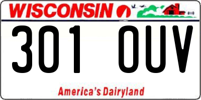 WI license plate 301OUV