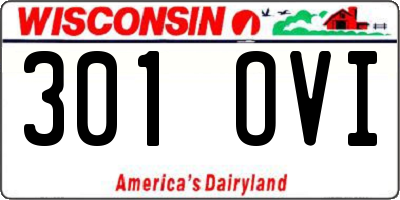 WI license plate 301OVI