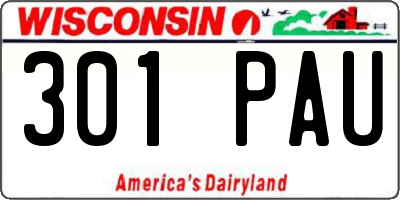 WI license plate 301PAU