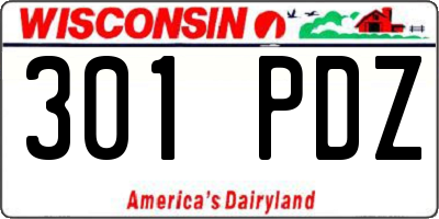 WI license plate 301PDZ