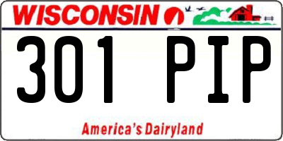 WI license plate 301PIP