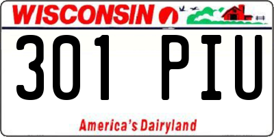 WI license plate 301PIU