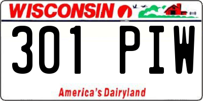 WI license plate 301PIW