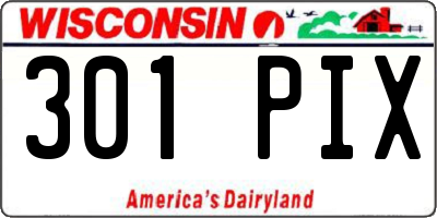 WI license plate 301PIX