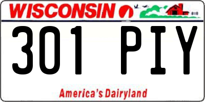 WI license plate 301PIY