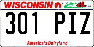 WI license plate 301PIZ