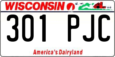 WI license plate 301PJC