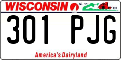 WI license plate 301PJG
