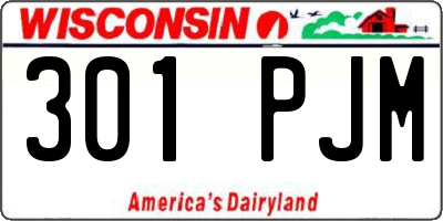 WI license plate 301PJM