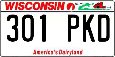 WI license plate 301PKD